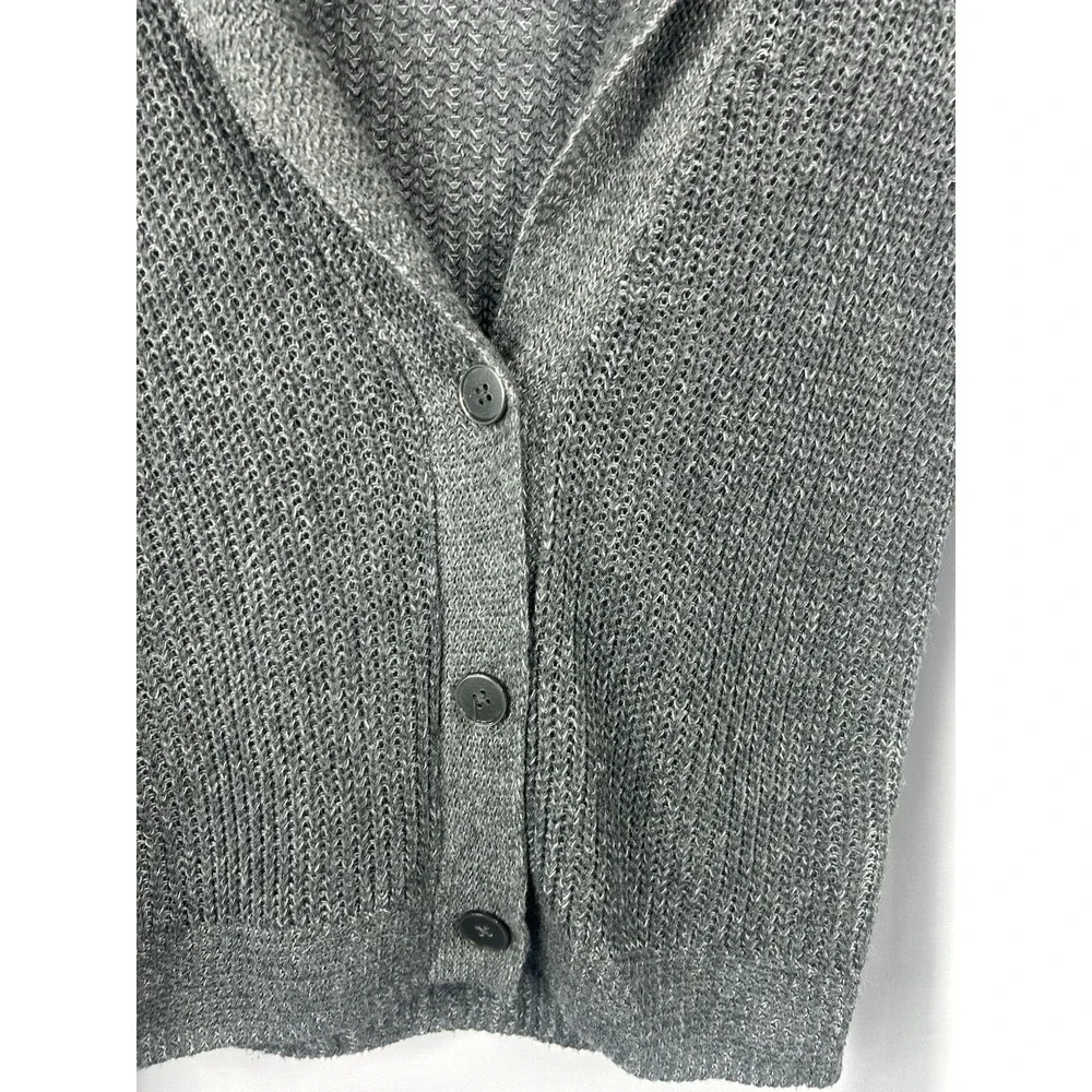 American Eagle Chunky Knit Gray Cardigan S Grandpa Core Coastal Granny Minimalis